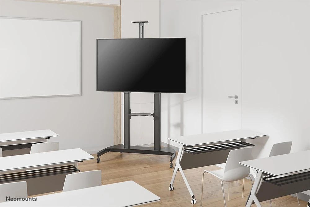 Laikiklis NeoMounts mobilus plokščiaekranis grindų stovas (aukštis: 128-160 cm), 60-100", c:Juodas