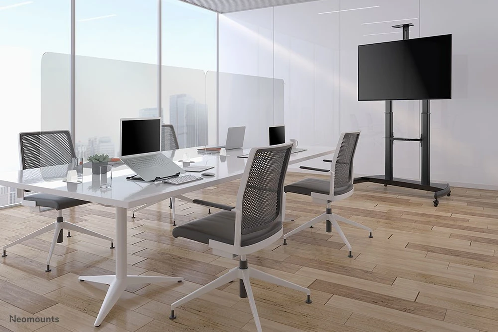 Laikiklis NeoMounts mobilus plokščiaekranis grindų stovas (aukštis: 128-160 cm), 60-100", c:Juodas