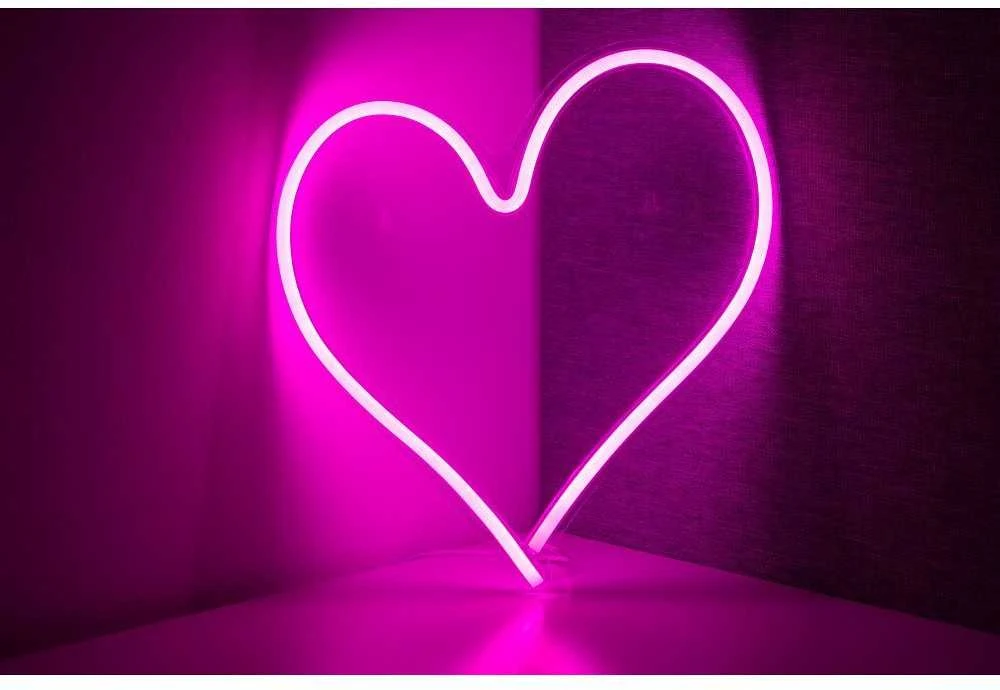 OEM neoninis LED USB - HEART modeliai