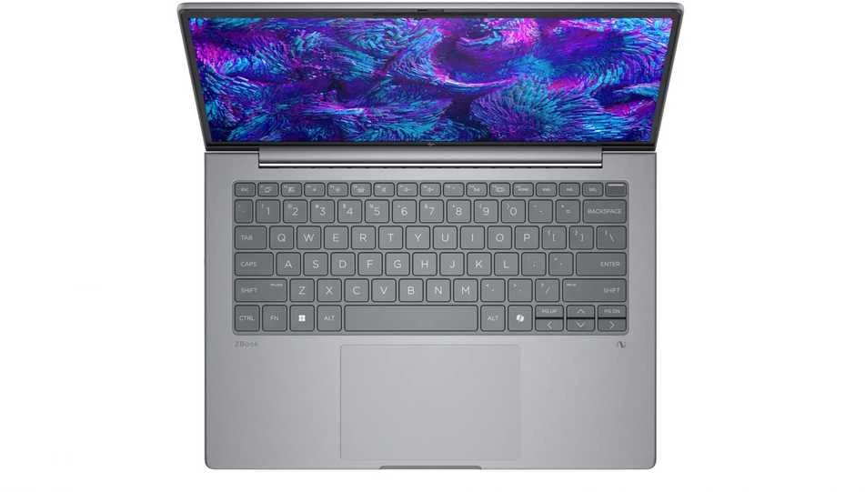 Nešiojamas kompiuteris Hewlett Packard (HP) HP ZBook 8 G1i Intel Core Ultra 7 255H Mobili darbo stotis 35,6 cm (14") WUXGA 16 GB DDR5-SDRAM 1 TB SSD NVIDIA RTX 500 Ada Wi-Fi 7 (802.11be) Windows 11 Pro AI darbo stotis, AI asmeninis kompiuteris Sidabrinis