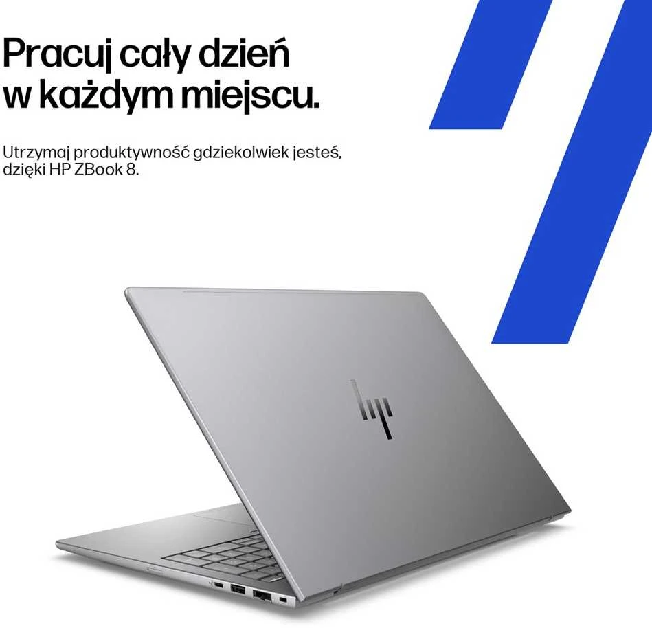 Nešiojamas kompiuteris Hewlett Packard (HP) HP ZBook 8 G1i Intel Core Ultra 7 255H Mobili darbo stotis 35,6 cm (14") WUXGA 16 GB DDR5-SDRAM 1 TB SSD NVIDIA RTX 500 Ada Wi-Fi 7 (802.11be) Windows 11 Pro AI darbo stotis, AI asmeninis kompiuteris Sidabrinis