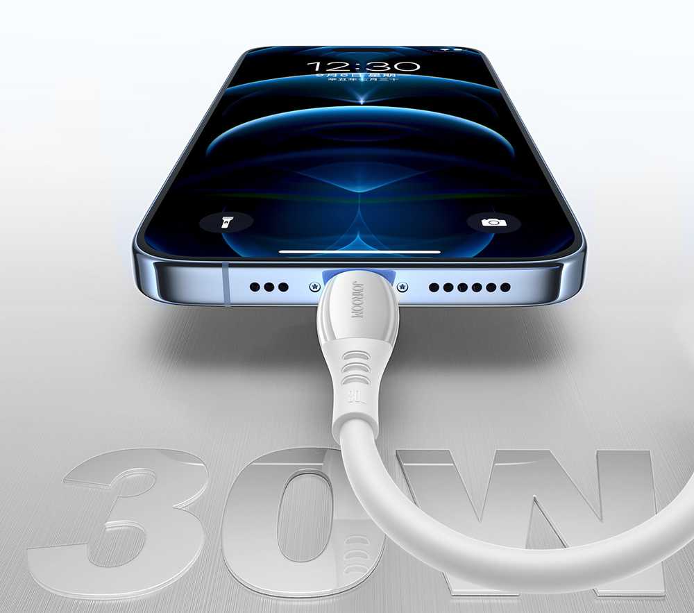 „Joyroom S-A59 Vibrant Series“ 30 W USB-C – „Lightning“ laidas, 1,2 m, baltas