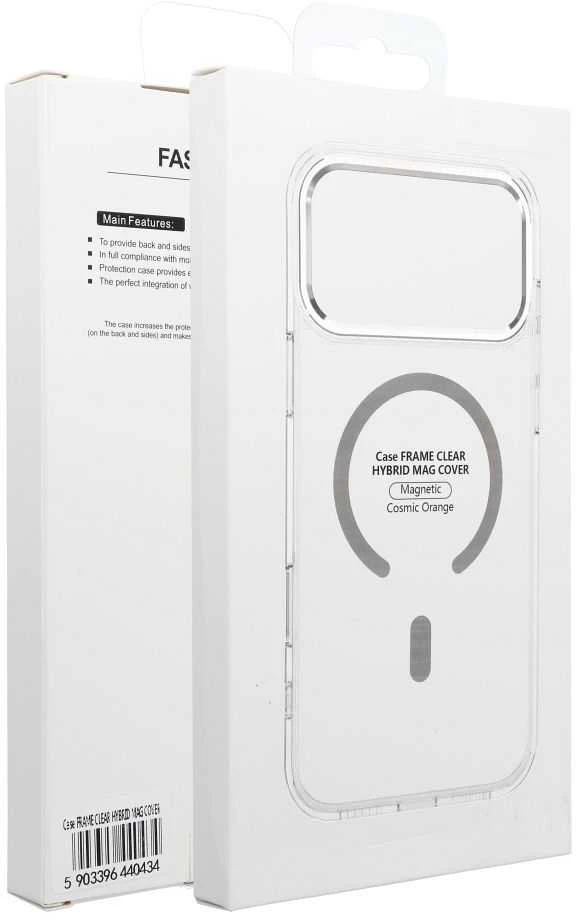 OEM dėklas, skirtas „iPhone 17 Frame Clear Hybrid Mag Cover“, suderinamas su „MagSafe“ permatomu