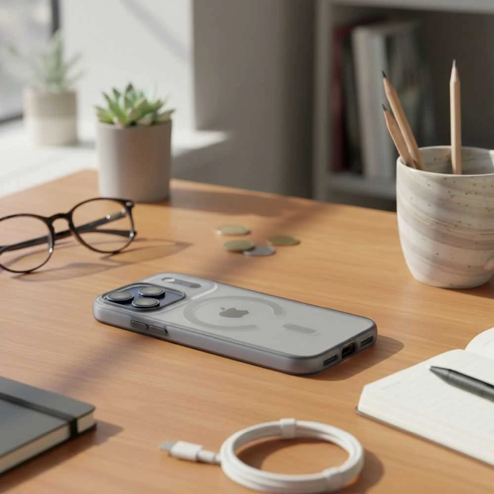 Oem Originalus „iPhone 16 Flexline Mag“ dėklas, suderinamas su „MagSafe“ pilka spalva