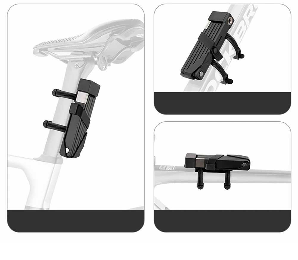 Rockbros 32140003001 sulankstoma dviračio spyna su raktu ir rankena, 68 cm - juodas