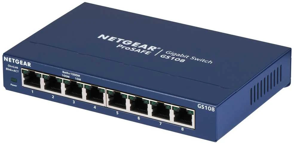 Šakotuvas Netatmo Netgear Switch GS108GE Nevaldomas, Stalinis kompiuteris, 1 Gbps (RJ-45) jungtys kiekis 8, Maitinimo tipas Išorinis