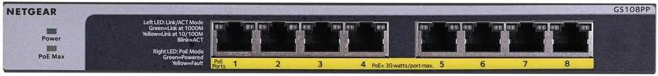 NETGEAR jungiklis nevaldomas 8 prievadų Gigabit POE / POE +