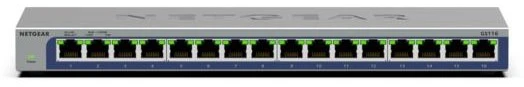 Šakotuvas Tinklo Įranga - Netgear GS116-300EUS 16-Port Gigabit Ethernet Switch