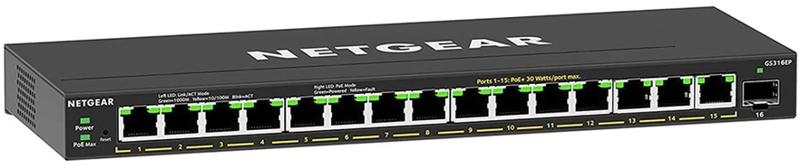 Šakotuvas NETGEAR 16PT GE Plus jungiklis su POE+