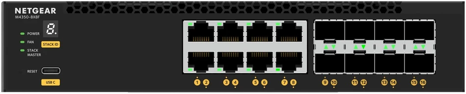 Šakotuvas Tinklo Įranga - NETGEAR Jungiklis XSM4316 16 Prievadų 10Gbps 530x330x140mm