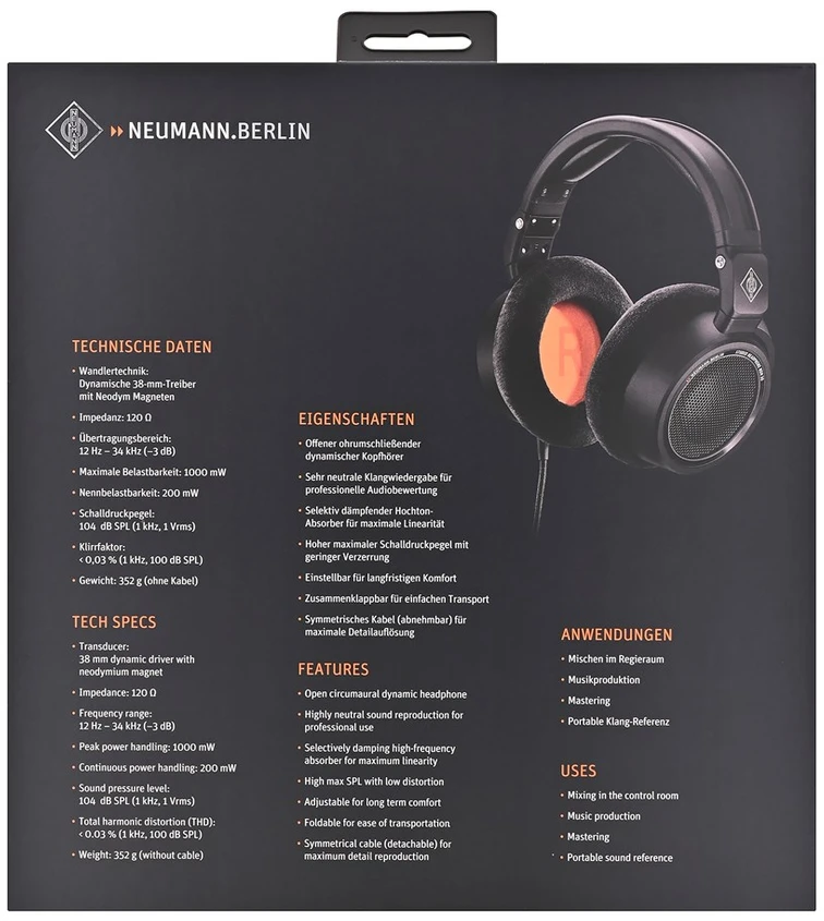 Ausinės Neumann NDH 30 – Juodas