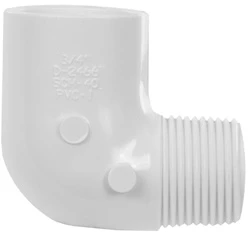 Nibco Alkūnė 410-007, PVC-U, 3/4″x90° išor. srieg./klij. vid