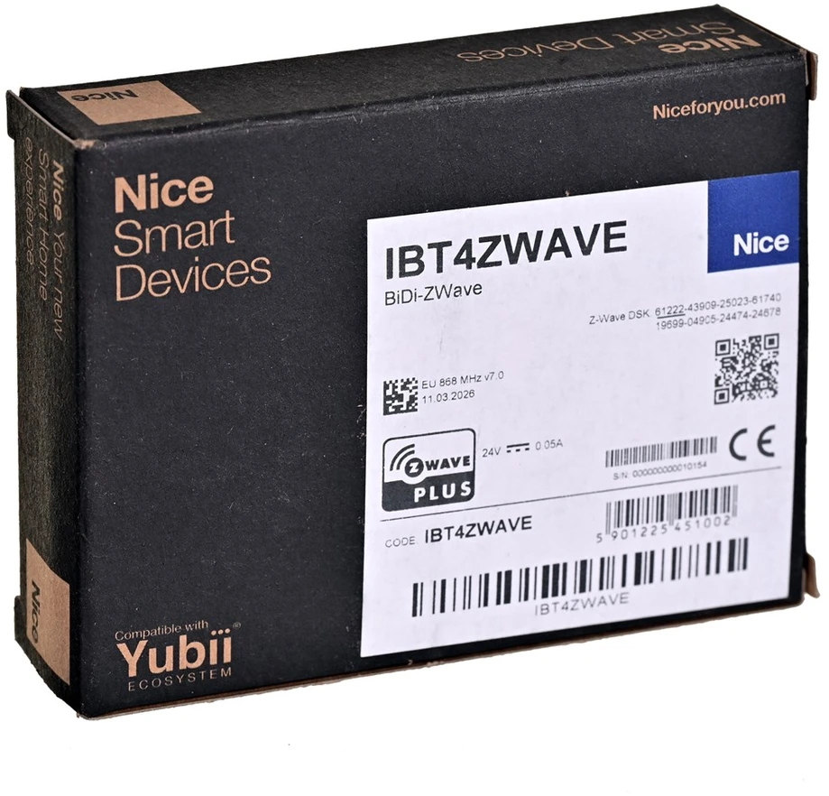 Nice IBT4ZWAVE remote control accessory