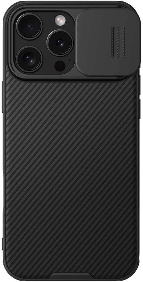 Nillkin CamShield Pro Hard Apple iPhone 16 Pro Max dėklas telefonui juodos spalvos
