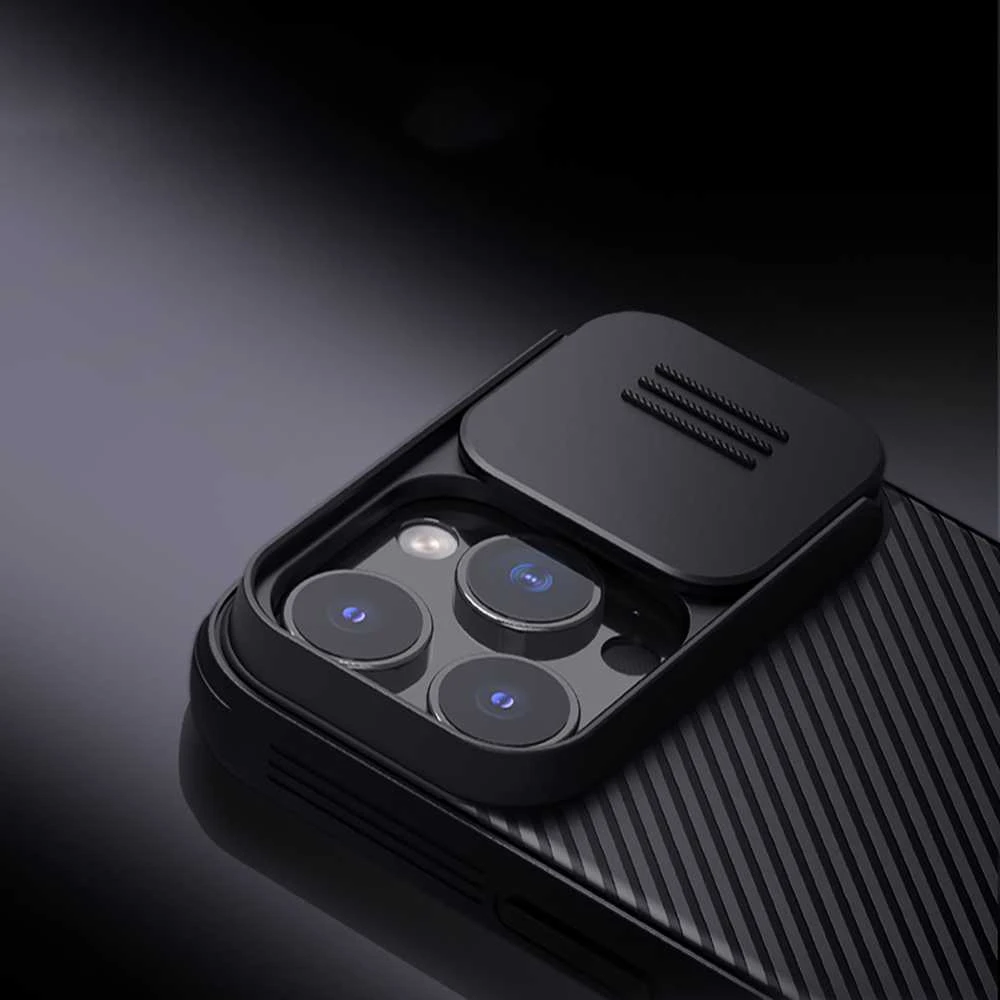 Nillkin CamShield Pro Hard Apple iPhone 16 Pro Max dėklas telefonui juodos spalvos