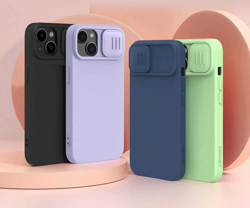 Nillkin CamShield Silky silikoninis Apple iPhone 14 Plus with camera dėklas telefonui žalios spalvos