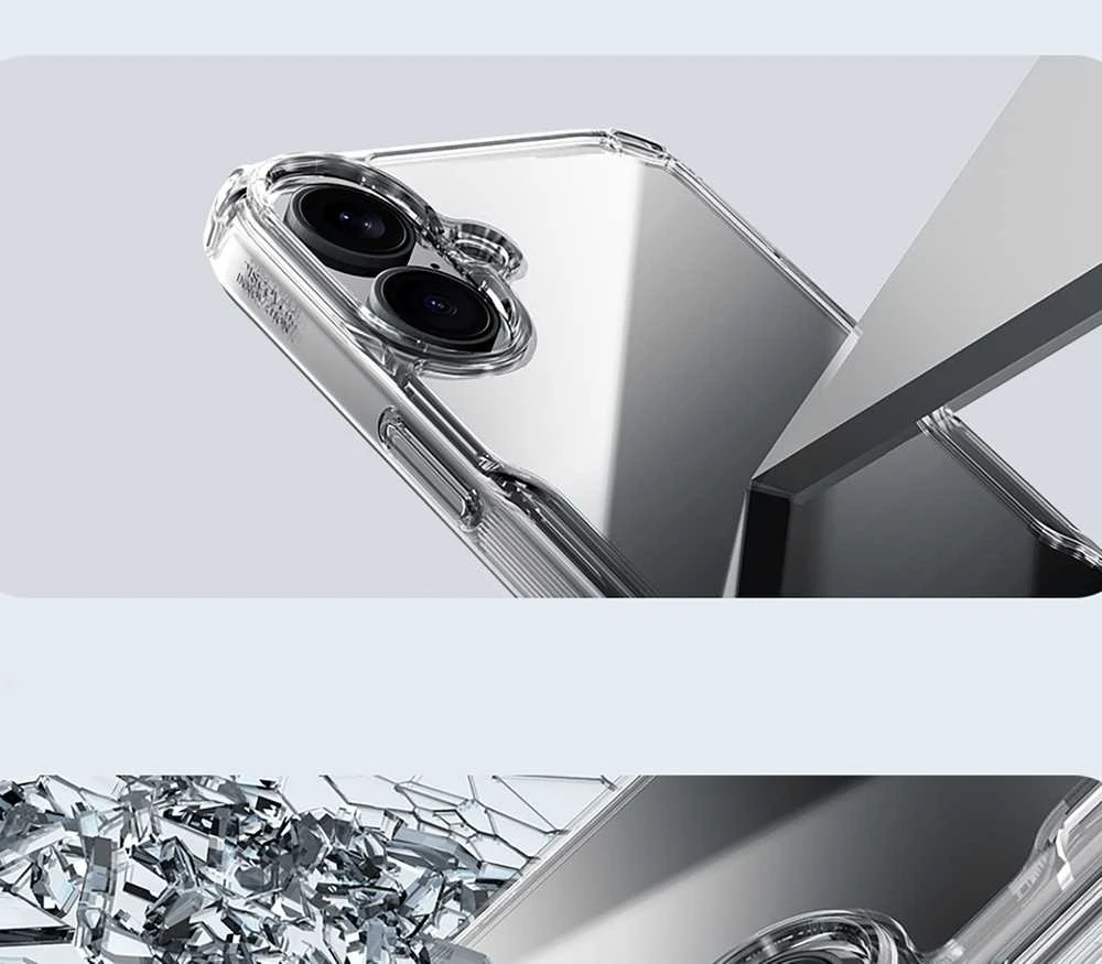 Nillkin Nature Pro iPhone 16 – dėklas telefonui skaidrus and dėklas telefonui baltos spalvos