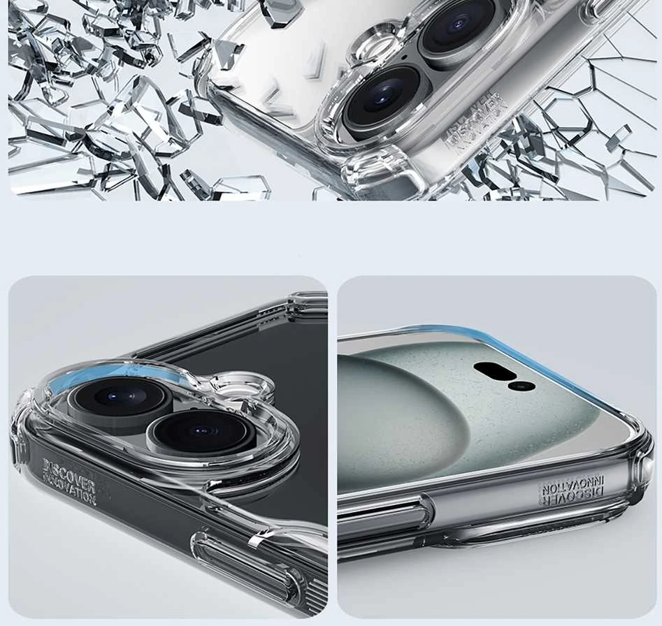 Nillkin Nature Pro iPhone 16 – dėklas telefonui skaidrus and dėklas telefonui baltos spalvos