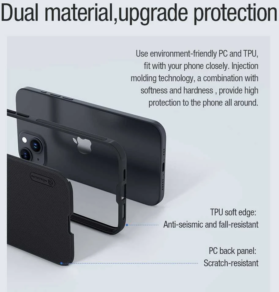 Dėklas Nillkin Super Frosted Shield Pro Magnetic Apple iPhone 15 – juodos spalvos