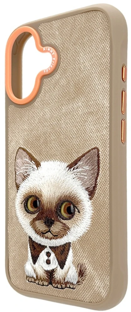 Nimmy Big Eyed Pet 2.0 Cat Dėklas Apple iPhone 17 rusvai gelsvas