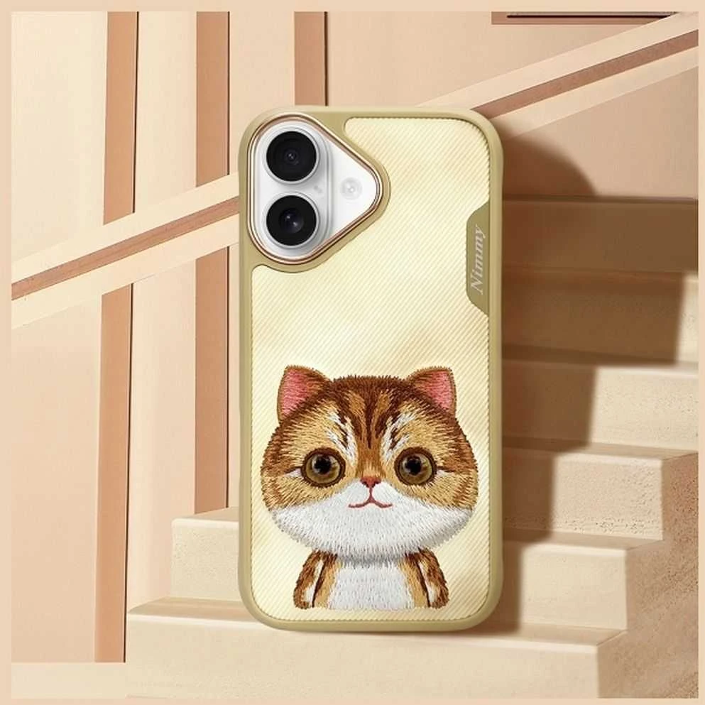 Nimmy dėklas Apple iPhone 16 6.1″ khaki Big Eyed Pet 2.0 Cat