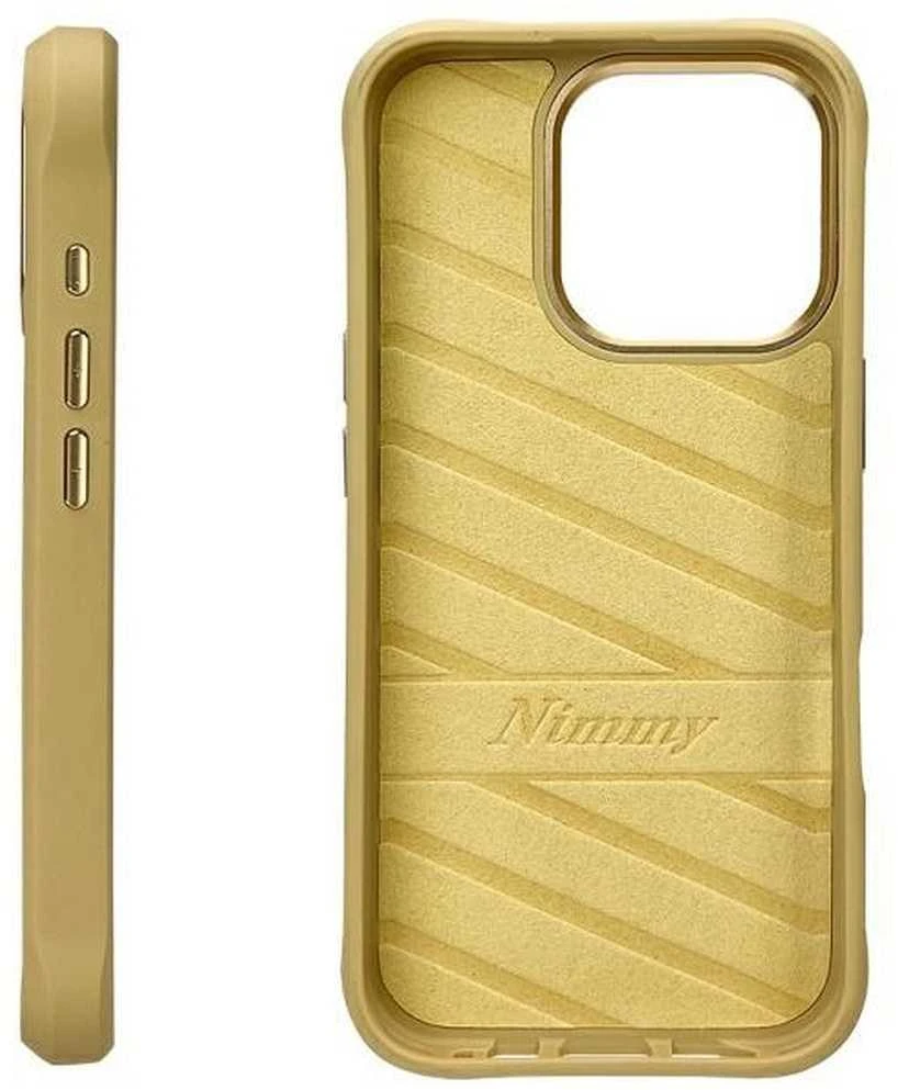 Dėklas Nimmy Apple iPhone 16 Pro Max 6.9" chaki spalvos su „Big Eyed Pet 2.0“ ir katės imitacijos dėklu