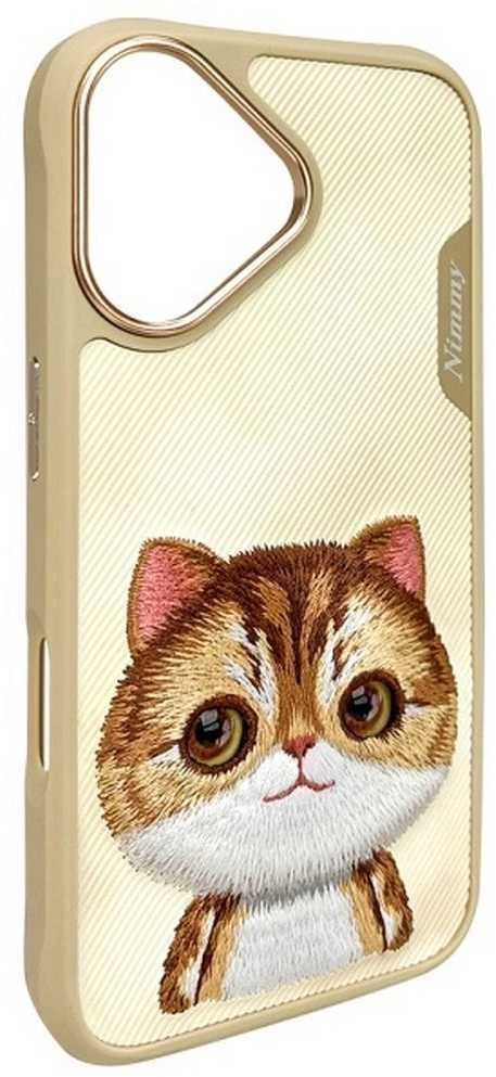Nimmy dėklas Apple iPhone 16 6.1″ khaki Big Eyed Pet 2.0 Cat