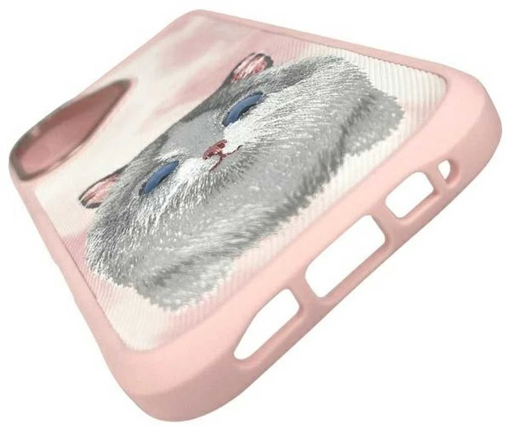 Nimmy dėklas Apple iPhone 16 6.1″ rožinės spalvos Big Eyed Pet 2.0 Cat