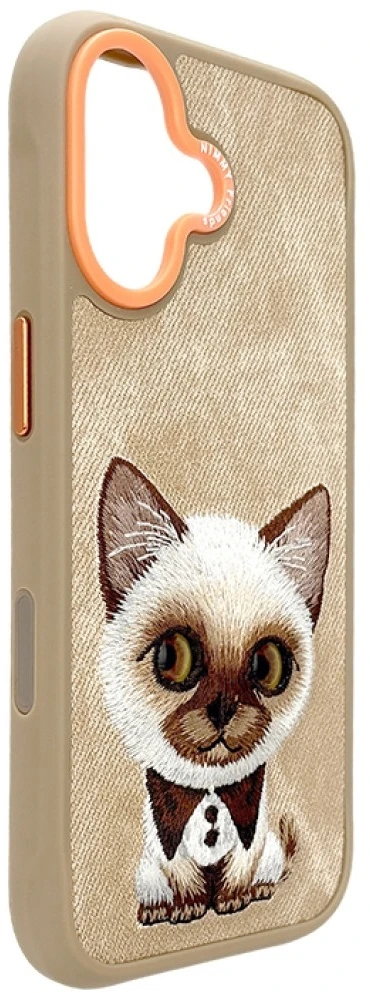 Nimmy Big Eyed Pet 2.0 Cat Dėklas Apple iPhone 17 rusvai gelsvas