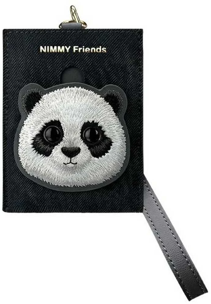 Nimmy 3in1 rinkinys telefono krepšys + piniginė + lokatorius juodos spalvos Big Eyed Pet 2.0 Panda