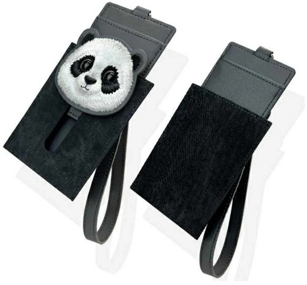 Nimmy 3in1 rinkinys telefono krepšys + piniginė + lokatorius juodos spalvos Big Eyed Pet 2.0 Panda