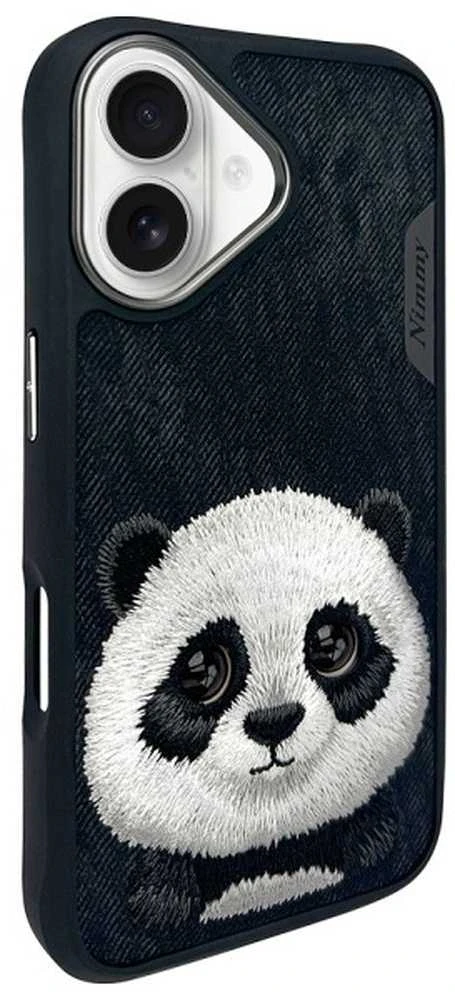 Nimmy dėklas Apple iPhone 16 6.1″ juodos spalvos Big Eyed Pet 2.0 Panda