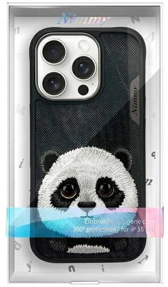 Nimmy Apple iPhone 16 Pro Max 6.9" dėklas telefonui juodos spalvos Big Eyed Pet 2.0 Panda