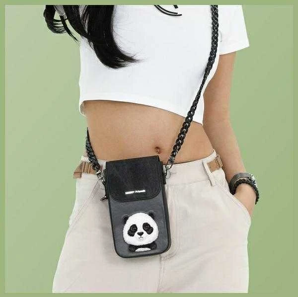 Dėklas Nimmy torebka na telefon juodos spalvos Big Eyed Pet 2.0 Panda