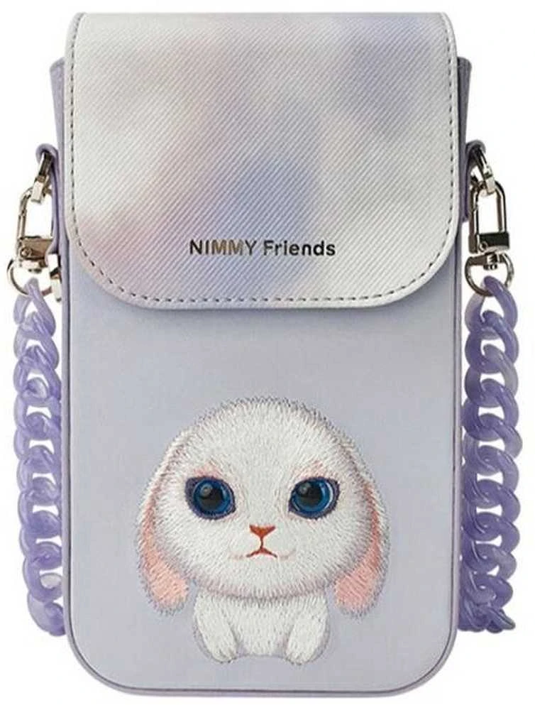 Nimmy 3in1 rinkinys telefono krepšys + piniginė + lokatorius violetinė Big Eyed Pet 2.0 Rabbit