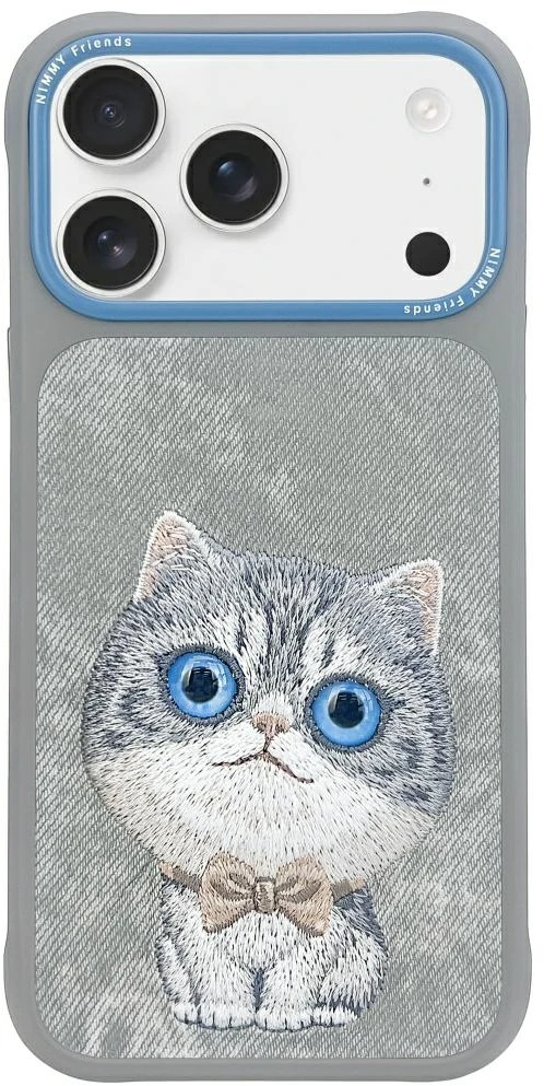 Dėklas Nimmy Big Eyed Pet 2.0 Cat Case for iPhone 17 Pro - Gray