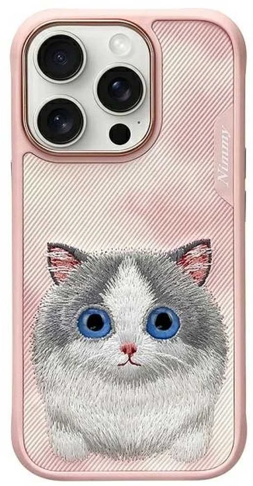 Nimmy dėklas Apple iPhone 16 Pro Max 6.9″ rožinės spalvos Big Eyed Pet 2.0 Cat