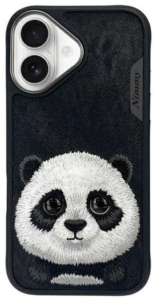 Nimmy dėklas Apple iPhone 16 6.1″ juodos spalvos Big Eyed Pet 2.0 Panda