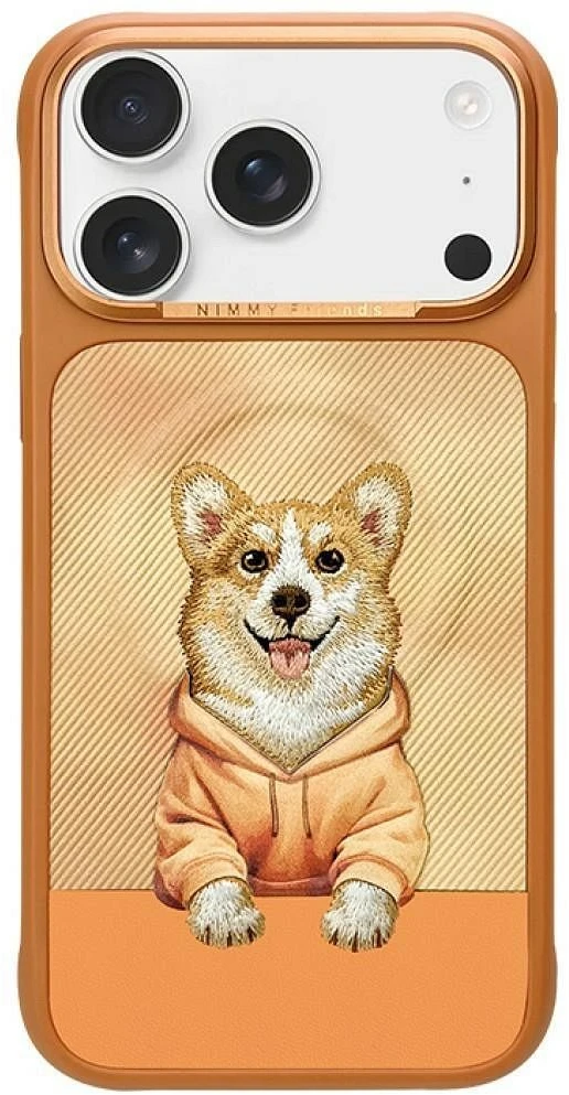 NIMMY dėklas GENTLE PETS SERIES DOG suderinamas su MagSafe, skirtas IPHONE 18 Pro/17 Pro, oranžinis