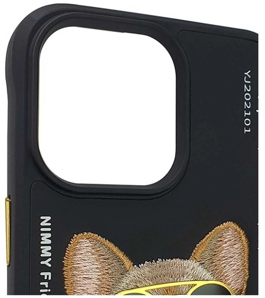 Nimmy Apple iPhone 15 Pro 6.1" dėklas telefonui juodos spalvos Glasses Cool Dog