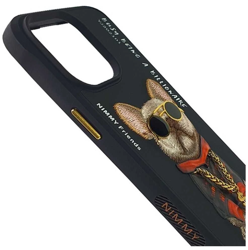 Nimmy Apple iPhone 15 Pro 6.1" dėklas telefonui juodos spalvos Glasses Cool Dog