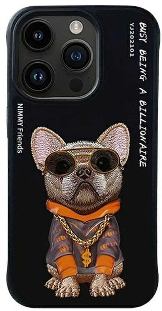 Nimmy Apple iPhone 15 Pro 6.1" dėklas telefonui juodos spalvos Glasses Cool Dog