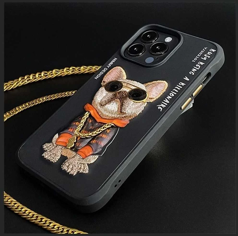 Nimmy Apple iPhone 15 Pro 6.1" dėklas telefonui juodos spalvos Glasses Cool Dog