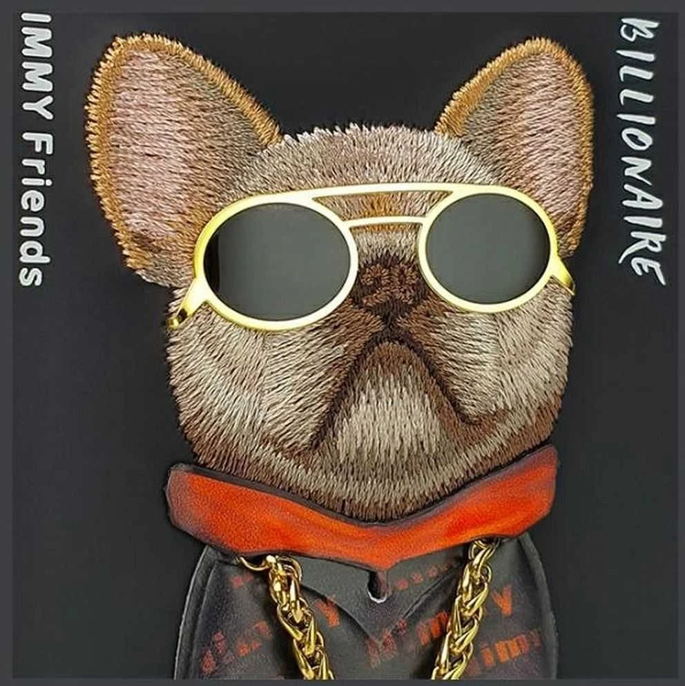 Nimmy Apple iPhone 15 Pro 6.1" dėklas telefonui juodos spalvos Glasses Cool Dog