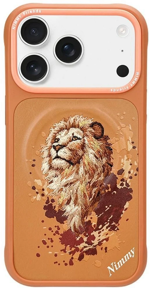 NIMMY dėklas LION, suderinamas su MagSafe, skirtas IPHONE 18 Pro/17 Pro, oranžinis