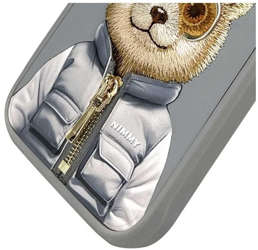 Nimmy Apple iPhone 16 Pro Max 6.9" dėklas telefonui pilkos spalvos Cool&Cute 2.0 Bear