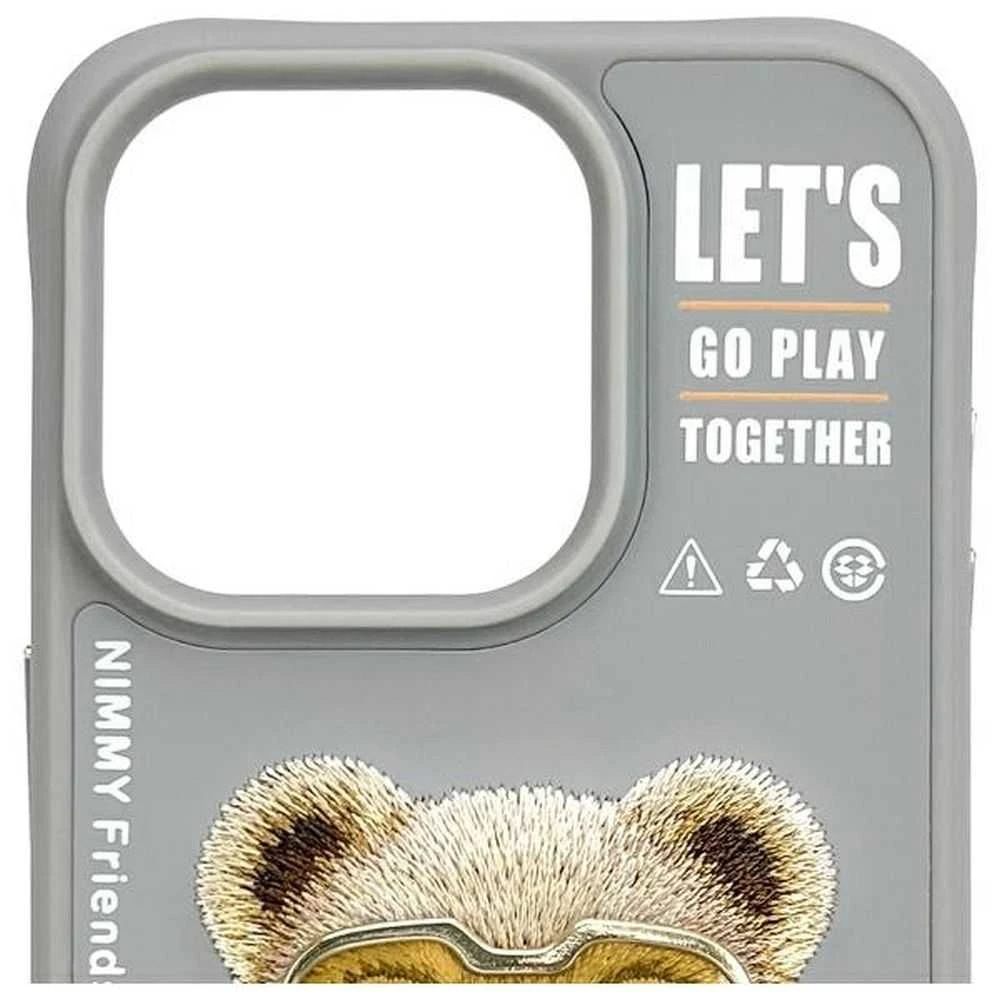 Nimmy Apple iPhone 15 Pro 6.1" dėklas telefonui pilkos spalvos Cool&Cute 2.0 Bear