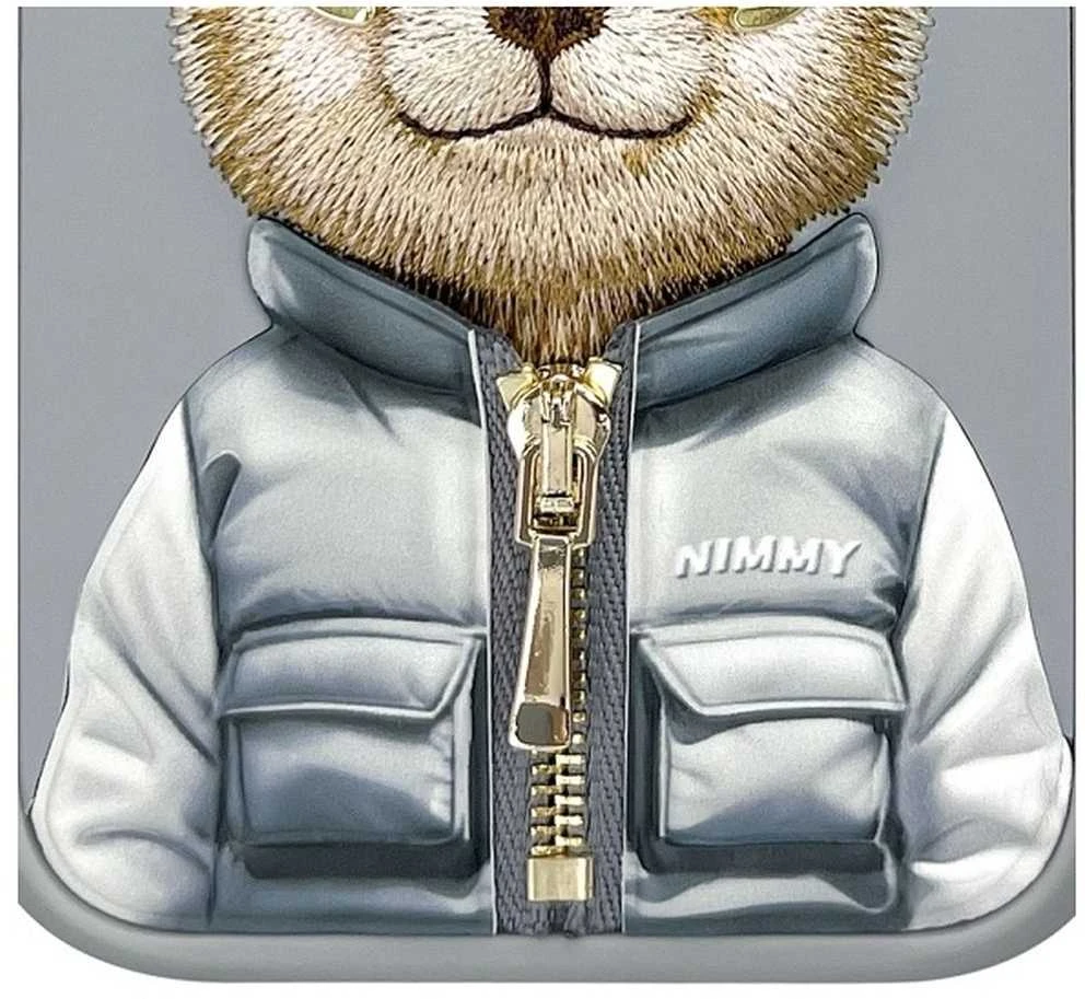 Nimmy Apple iPhone 15 Pro 6.1" dėklas telefonui pilkos spalvos Cool&Cute 2.0 Bear