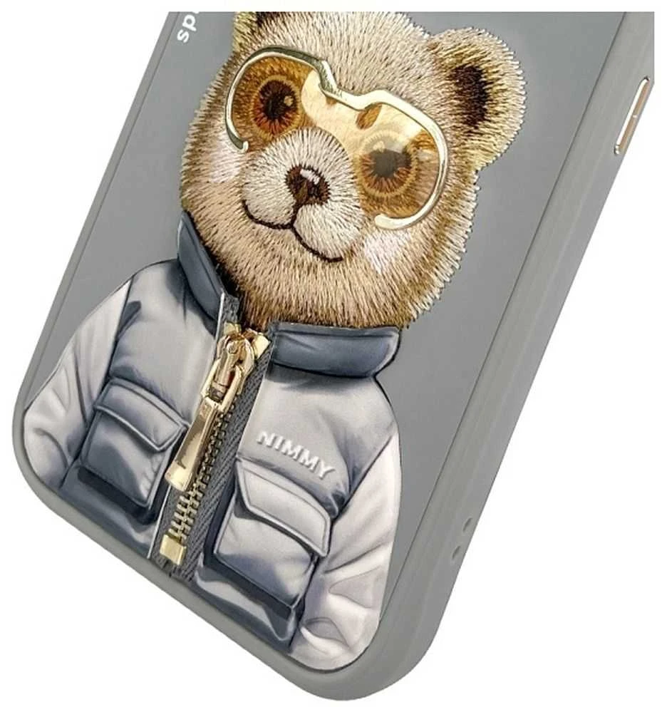 Nimmy Apple iPhone 15 Pro 6.1" dėklas telefonui pilkos spalvos Cool&Cute 2.0 Bear