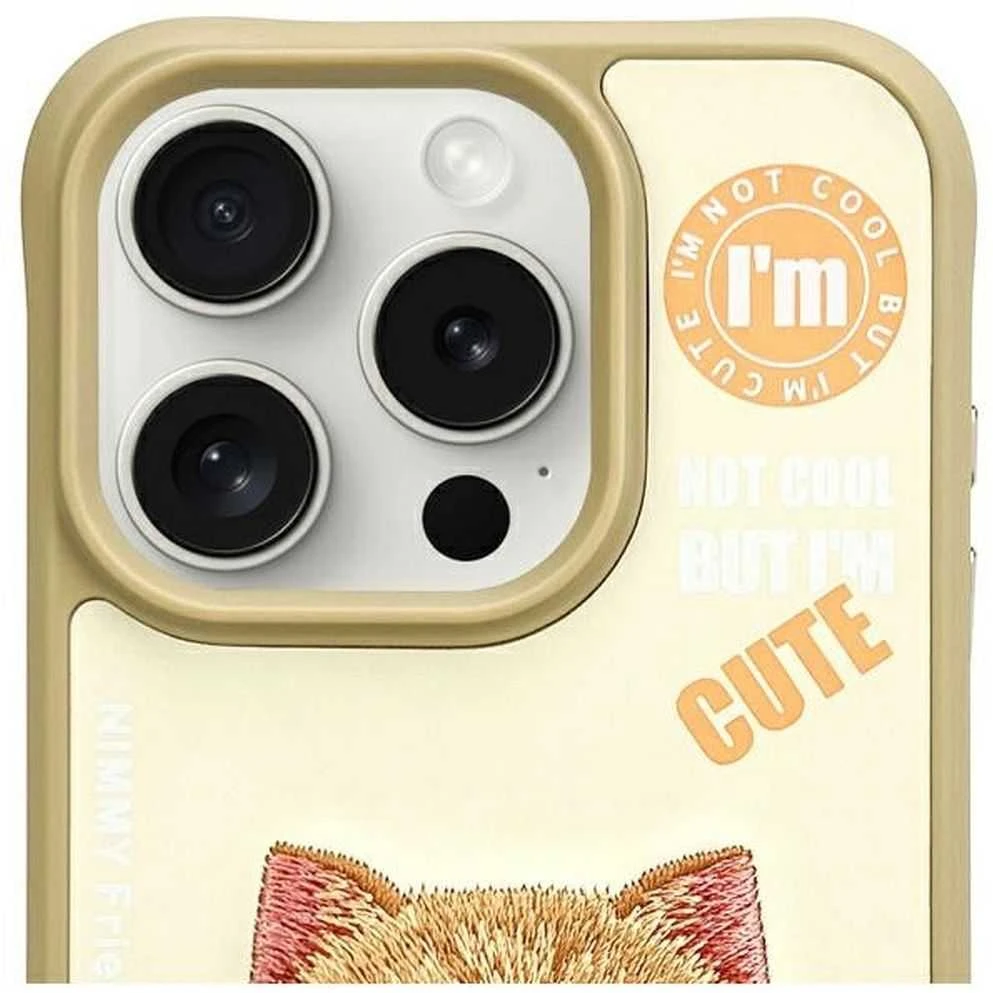 Nimmy Apple iPhone 15 Pro 6.1" dėklas telefonui haki spalvos Cool&Cute 2.0 Cat